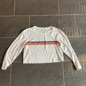 Long sleeve, cropped top, rainbow stripes
